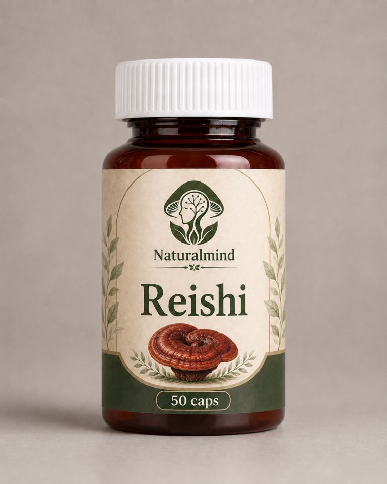 Reishi en cápsulas Ganoderma lucidum Natural Mind Colombia